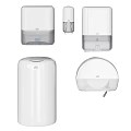 Modern White Daily Washing Products Featuring Soap Dispensers Tissue Holders And Hand Dryers