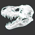 Detailed Reptile Dinosaur Skull Fossil With Ancient Brown Texture On Gray Background