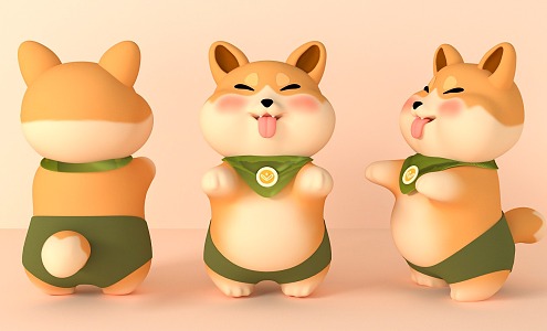 Ip Dog Role IP Chinese Pastoral Dog Corgi Dog IP Dog 3d model