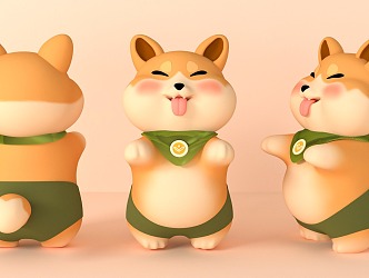 Ip Dog Role IP Chinese Pastoral Dog Corgi Dog IP Dog 3d model