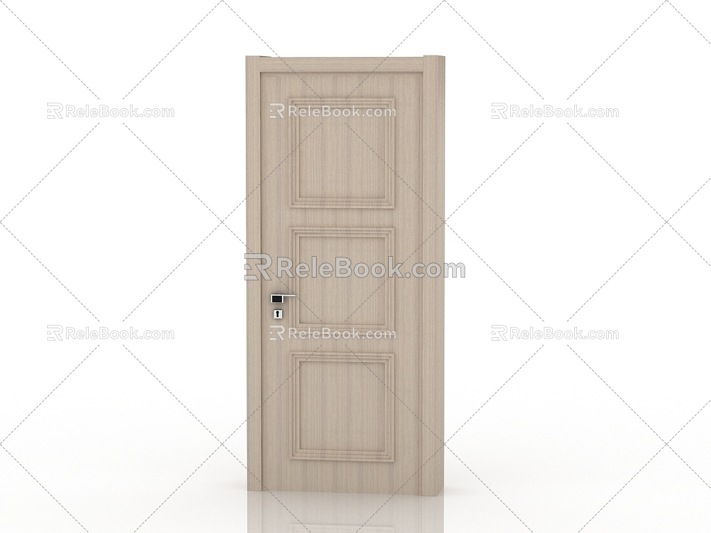 Modern solid wood door interior door door 3d model