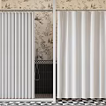 White Pleated Shower Curtains For Bathroom Decor And Shower Area Design