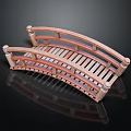 Wooden Arched Bridge Model With Railings And Slatted Deck Design