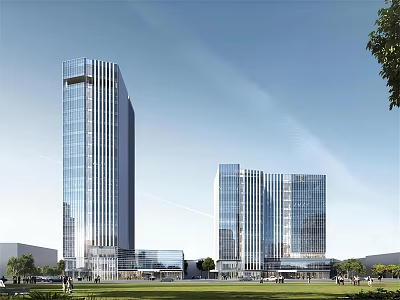 modern office building high-rise office building 3d model