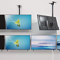 Modern Televisions With Wall Mounted And Stand Designs And Scenic Screen Displays