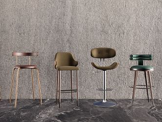 Modern Bar Chair Casual Bar Chair 3d model