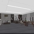 Spacious Modern Office Interior With Large Windows Bookshelves Sofa And Decorative Artwork