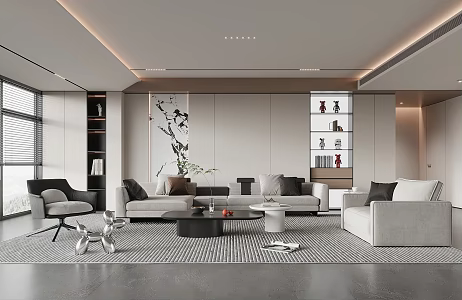modern living room 3d model