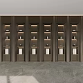 Modern Wooden Decorative Cabinet with Multiple Compartments Lighting and Display Items