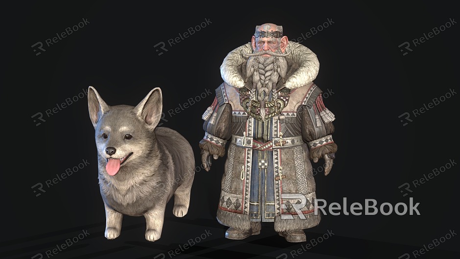 Dwarf Puppy Corgi game character model