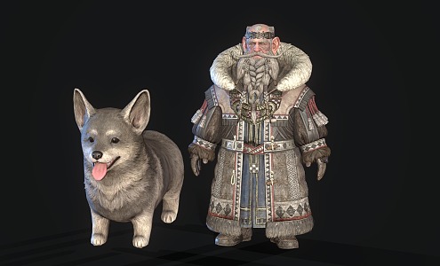 Dwarf Puppy Corgi game character 3d model