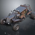 Vintage Functional Off Road Vehicle With Rusty Exterior 3d model