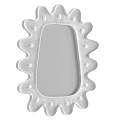 White Decorative Mirror With Wavy Edges And Dot Patterns On Frame 3d model