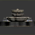 Three Unique Garden Ornaments With Star And Lotus Shapes Ceramic Stone Bases