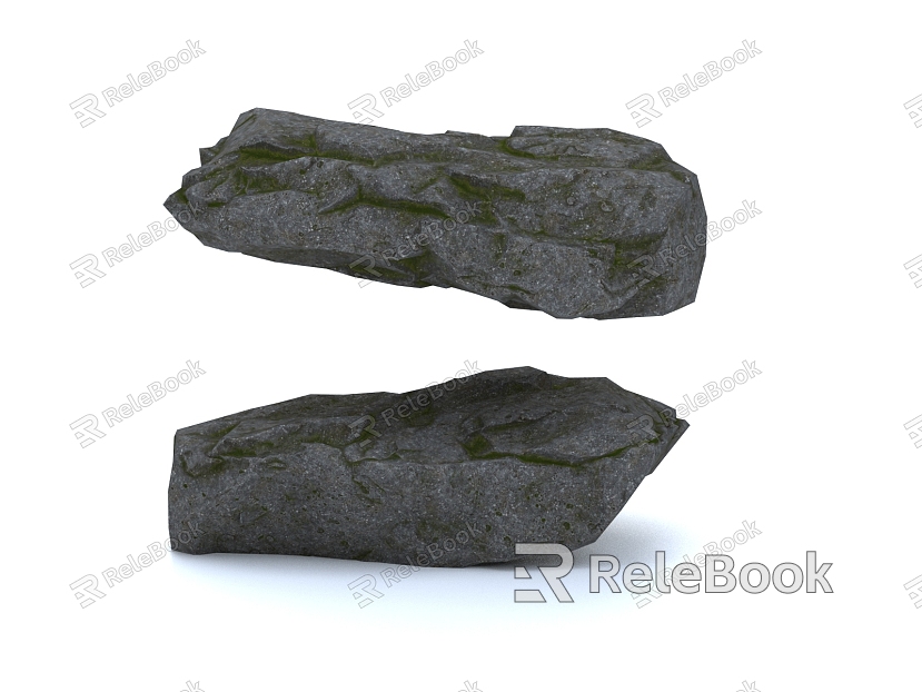 Rock Stone Blocks Boulders Natural Landscape model