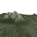 Natural Garden Landscape With Mountainous Terrain Rocky Outcrops And Snow Capped Peaks