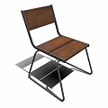 Modern Wooden Chair With Metal Frame And Minimalist Design For Home Use