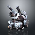 Industrial Mechanical Dual Barrel Weapon With Metal Components And Rustic Details
