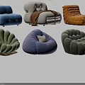 Stylish Lazy Sofa Collection with Various Colors and Soft Shapes for Home Living Room