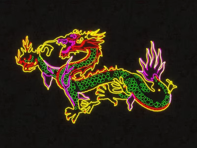 Modern Decorative Light Chinese Dragon Neon Light 3d model