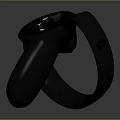 Black VR Controllers Electronic Gaming Device With Ring Design And Button Layout