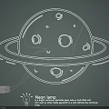 Neon Lamp Combination with Planet Ring Design for Home and Party Decoration