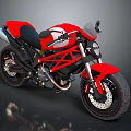 Striking Red Sport Motorcycle With Black Seat And Tires Silver Exhaust Modern Design