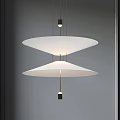 Modern Two Tiered White Chandelier With Metal Frame And Minimalist Design