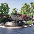 Waterscape Sculpture Green Square Sculpture 3d model