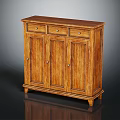 Wooden Entryway Cabinet Sideboard With Three Drawers Three Doors Classic Storage Design