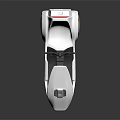 Futuristic White Single Seat Vehicle With Streamlined Design And Orange Accents