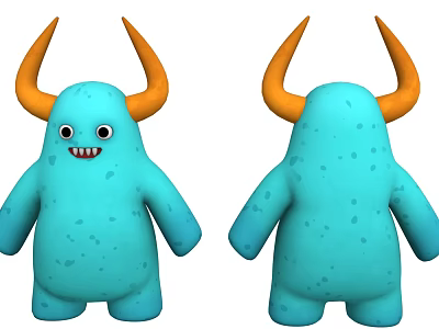 Modern Toy Cartoon Little Monster Handmade Cute 3d model