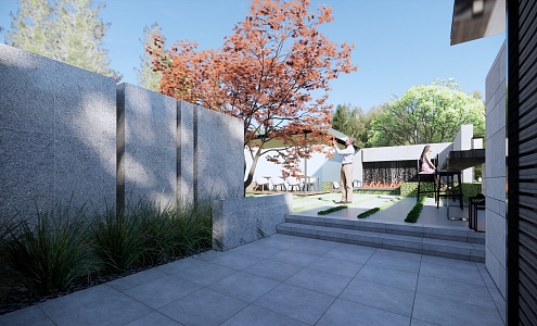 Modern Courtyard Garden 3d model