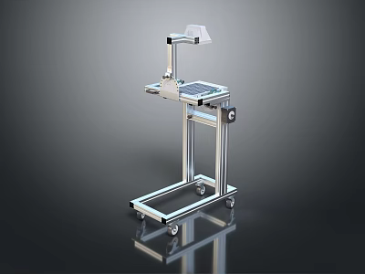 Sturdy Mobile Medical Cart With Metal Frame Caster Wheels Top Equipment And Platform 3d model