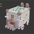 Portable White Industrial Equipment With Spiked Top Metal Components And Wheels