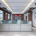 Spacious Modern Office Interior With Glass Counters Wooden Walls And Ceiling Lights