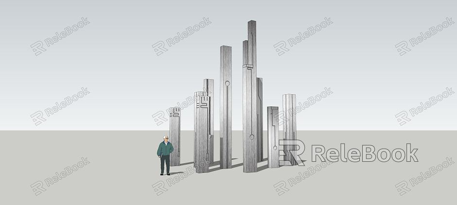 Modern Urban Sculpture Landscape Sculpture Sculpture model