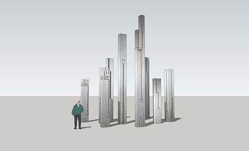 Modern Urban Sculpture Landscape Sculpture 3d model