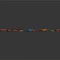 Colorful Model Airplanes In Various Colors Displayed On Dark Background