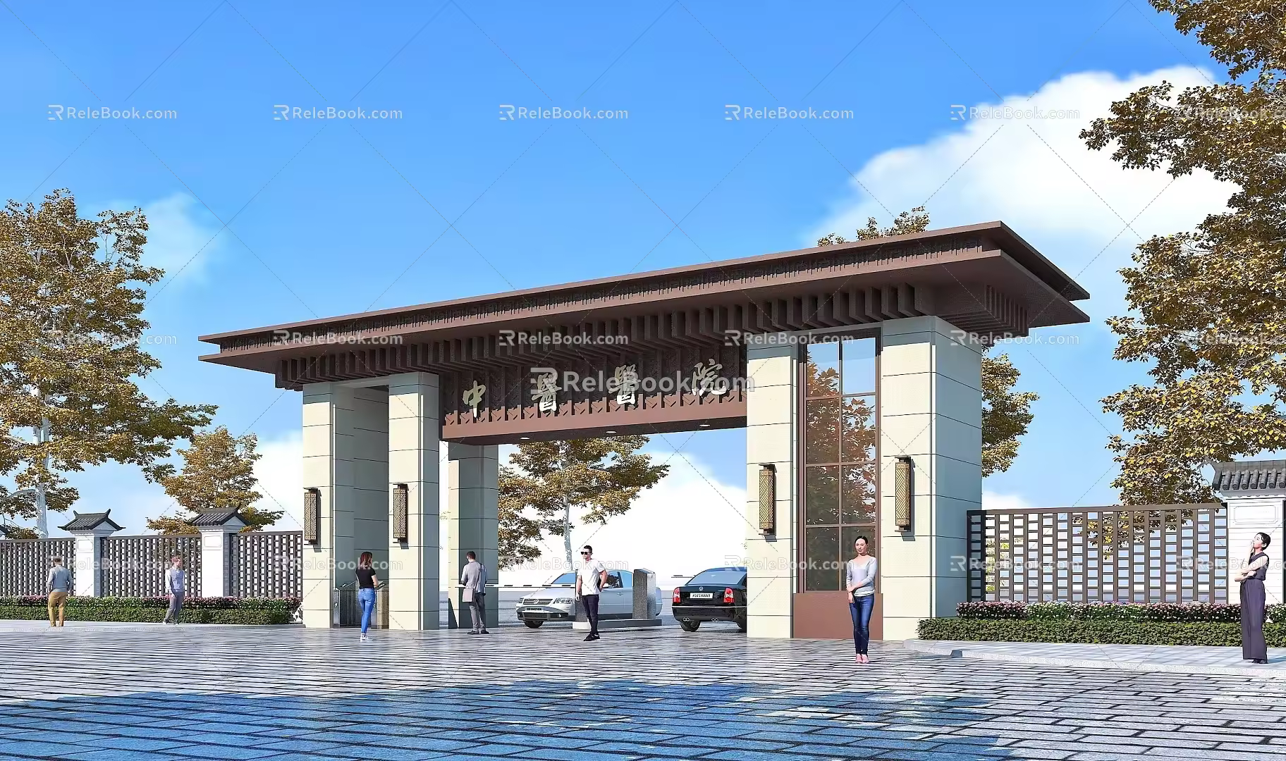 new chinese style gate 3d model