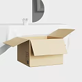Open Brown Cardboard Box With Flaps And Blank Surface For Shipping 3d model