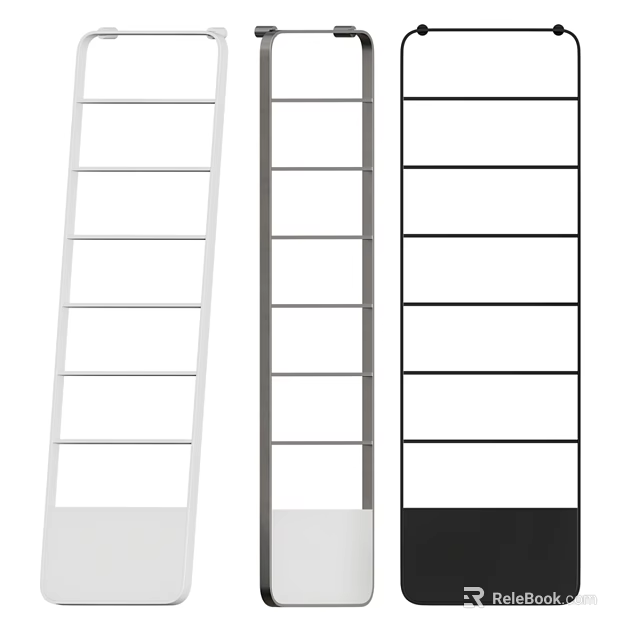 Bathroom Accessories Ladder Shelves in White Gray and Black Colors for Storage 3d model 