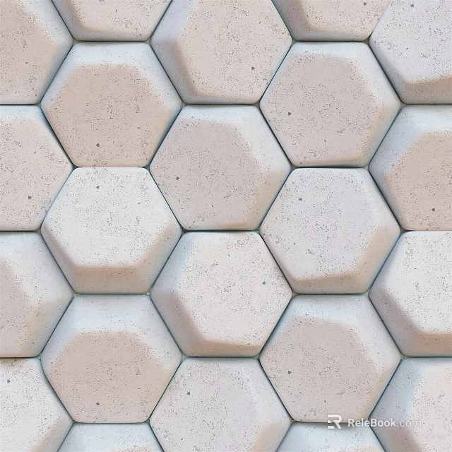 White Hexagonal Tile Wall with Modern Textured Surface Design Pattern 3d model