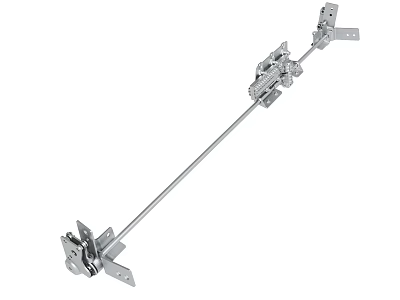 Durable Silver Metal Support Rod with Hinge Brackets for Furniture Hardware 3d model