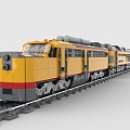 Lego LEGO toy building blocks yellow train light rail subway high-speed rail bullet train urban rail train rail transit tram city 3d model