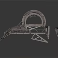 Rustic Industrial Vehicle with Metal Frame Open Design and Platform Structure