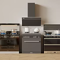 Modern Sleek Stainless Steel Built in Kitchen Appliances With Oven Stove Range Hood And Dishwasher