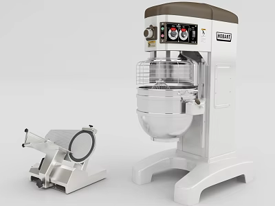 Commercial Kitchen Appliances Including Belshaw Mixer And Slicing Machine 3d model