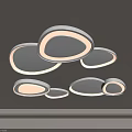 Modern Contemporary Ceiling Light With Unique Multiple Oval Shapes And Soft Lighting