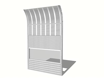 Road Facility Structure With Curved Top Louver Design And Functional Urban Shelter 3d model